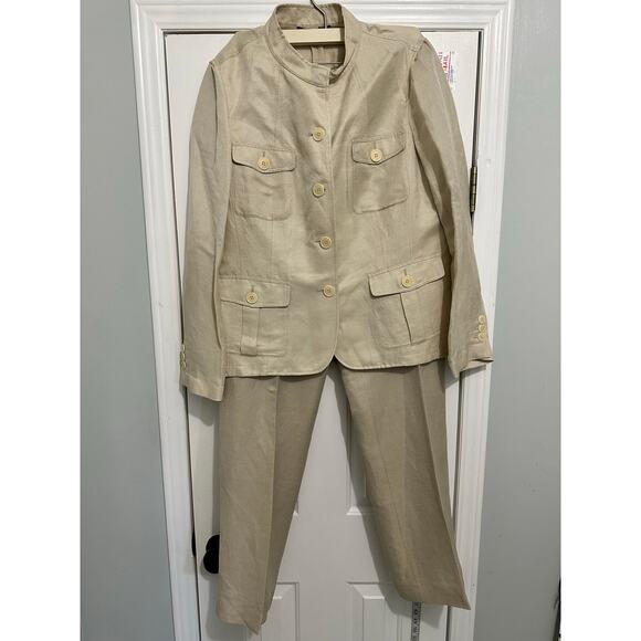 Lafayette 148 Linen Utility Jacket size 16 beige - Picture 7 of 9